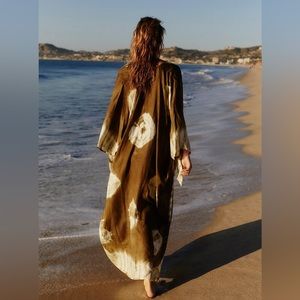 Free People Spellbound Tie Dye Kimono, Khaki